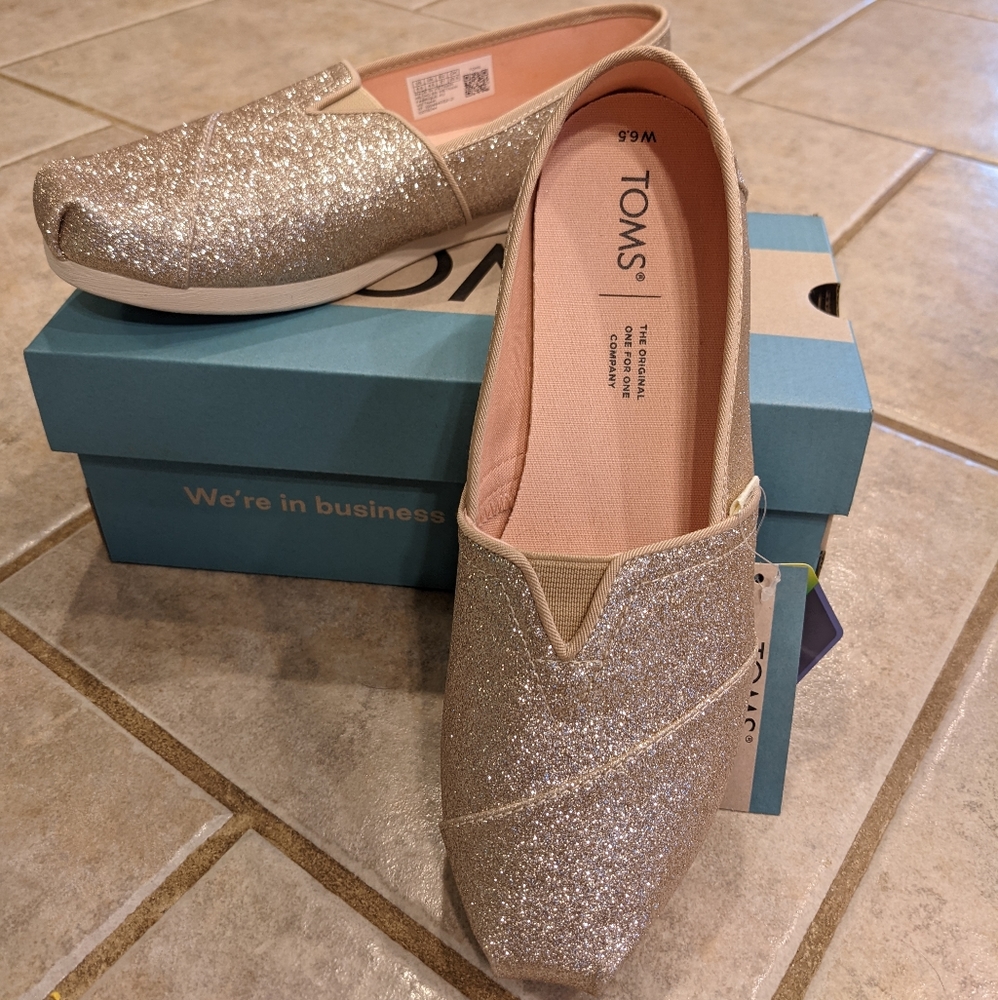Toms Alpargata Champagne Glitter